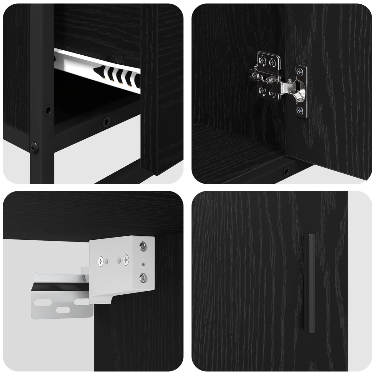 vidaXL Σετ Επίπλων Μπάνιου 3 τμχ. Μαύρη Οξυά 65 x 33 x 60 εκ