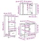 vidaXL Σετ Επίπλων Μπάνιου 3 τμχ. Μαύρη Οξυά 65 x 33 x 60 εκ