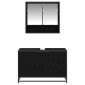 vidaXL Σετ Επίπλων Μπάνιου 2 τμχ. Μαύρη Οξυά 90 x 33 x 60 εκ.