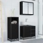 vidaXL Σετ Επίπλων Μπάνιου 3 τμχ. Μαύρη Οξυά 65 x 33 x 60 εκ
