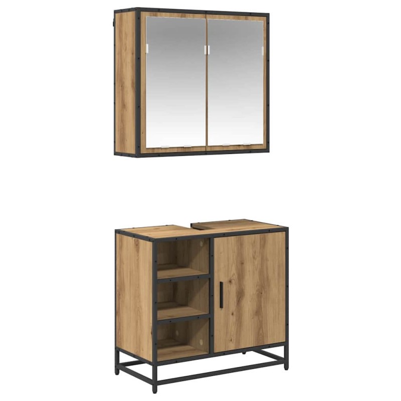 vidaXL Σετ Επίπλων Μπάνιου 2 τμχ. Artisan Oak 65 x 33 x 60 εκ