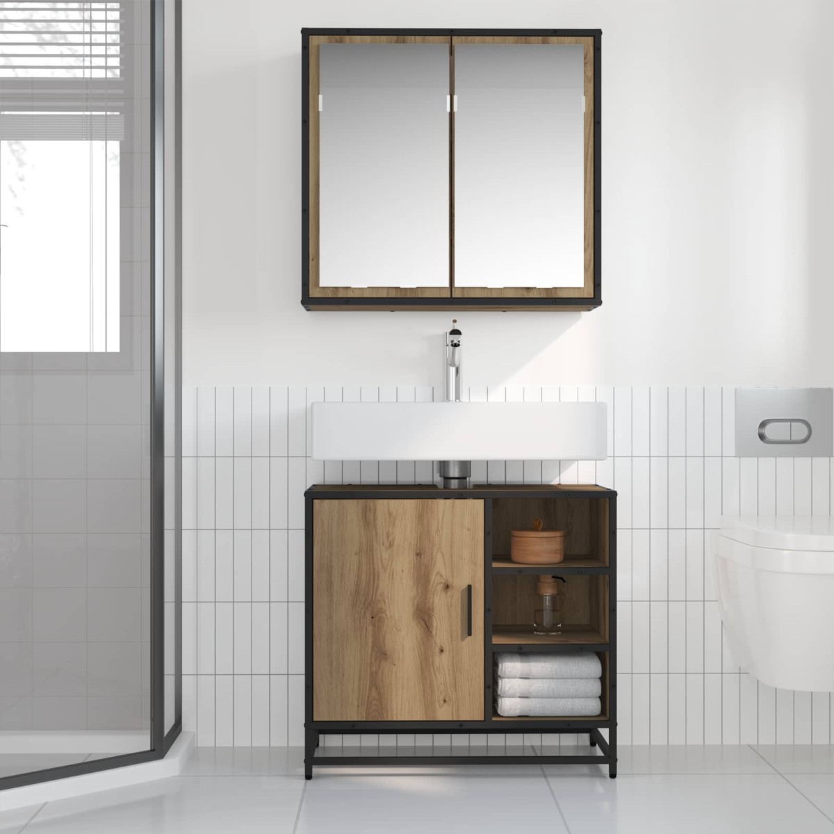 vidaXL Σετ Επίπλων Μπάνιου 2 τμχ. Artisan Oak 65 x 33 x 60 εκ