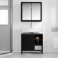 vidaXL Σετ Επίπλων Μπάνιου 2 τμχ. Μαύρη Οξυά 65 x 33 x 60 εκ