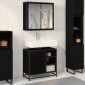 vidaXL Σετ Επίπλων Μπάνιου 2 τμχ. Μαύρη Οξυά 65 x 33 x 60 εκ