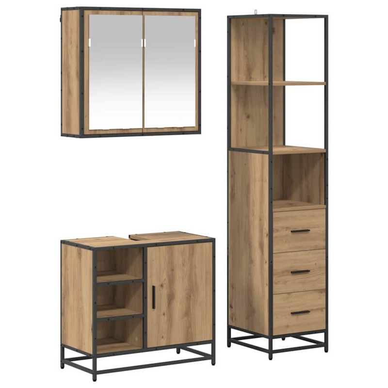 vidaXL Σετ Επίπλων Μπάνιου 3 τμχ. Artisan Oak 65 x 33 x 60 εκ