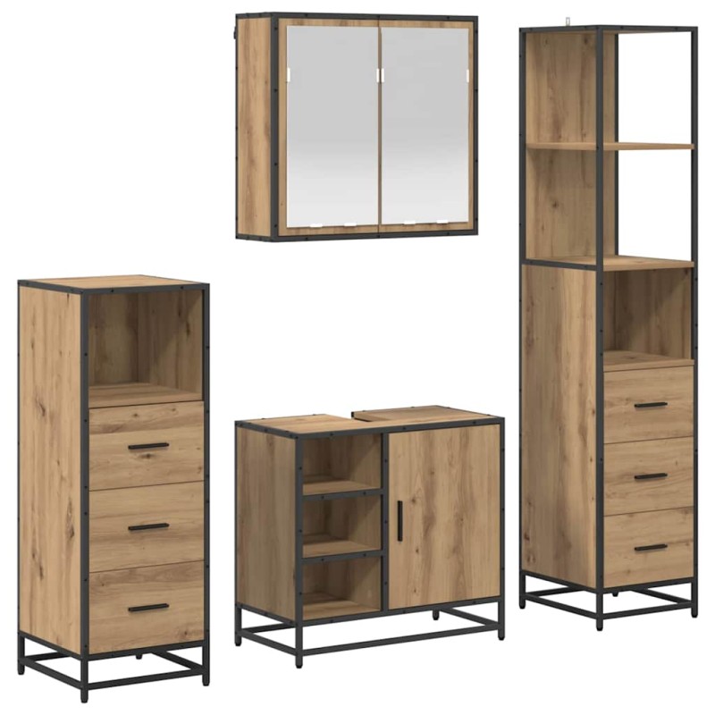 vidaXL Σετ Επίπλων Μπάνιου 4 τμχ. Artisan Oak 65 x 33 x 60 εκ