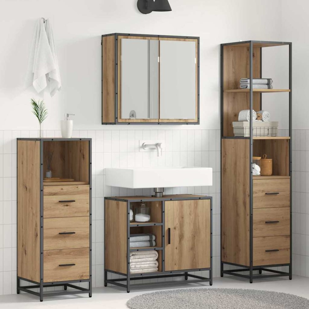 vidaXL Σετ Επίπλων Μπάνιου 4 τμχ. Artisan Oak 65 x 33 x 60 εκ