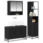 vidaXL Σετ Επίπλων Μπάνιου 3 τμχ. Μαύρη Οξυά 35 x 37,5 x 166 εκ.