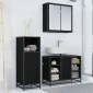 vidaXL Σετ Επίπλων Μπάνιου 3 τμχ. Μαύρη Οξυά 80 x 33 x 60 εκ