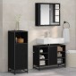 vidaXL Σετ Επίπλων Μπάνιου 3 τμχ. Μαύρη Οξυά 80 x 33 x 60 εκ