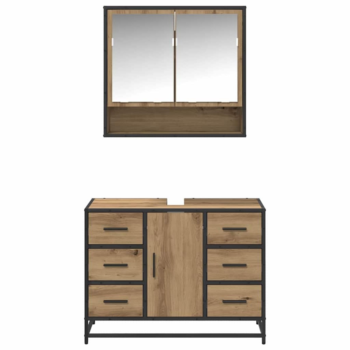 vidaXL Σετ Επίπλων Μπάνιου 2 τμχ. Artisan Oak 80 x 33 x 60 εκ