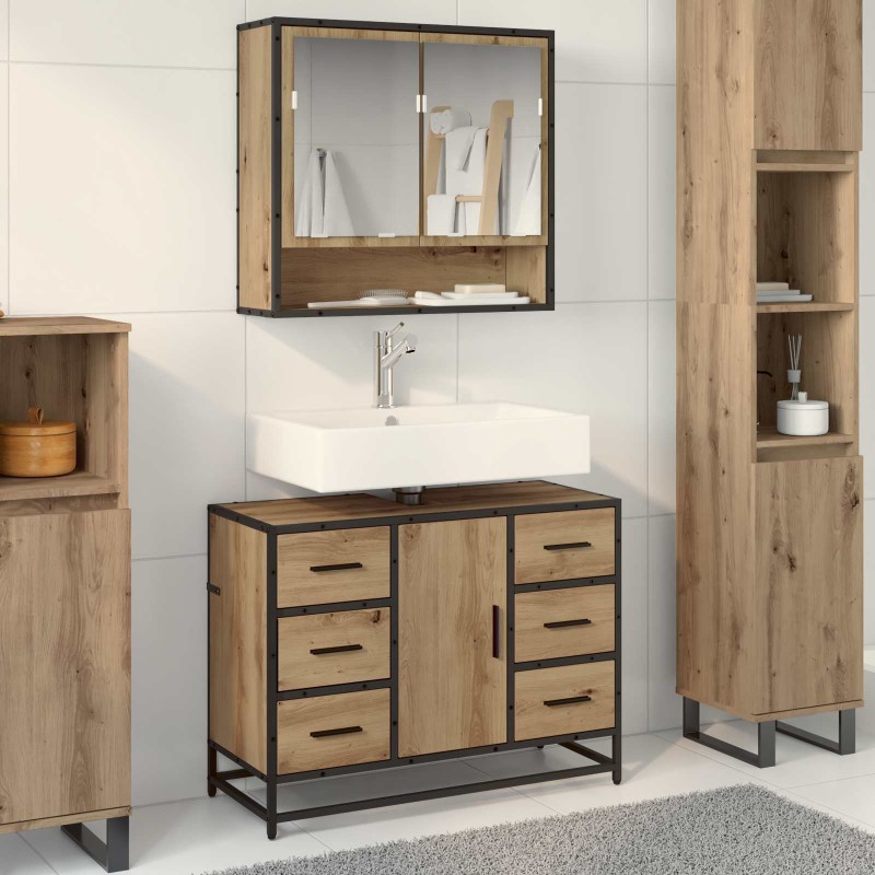 vidaXL Σετ Επίπλων Μπάνιου 2 τμχ. Artisan Oak 80 x 33 x 60 εκ