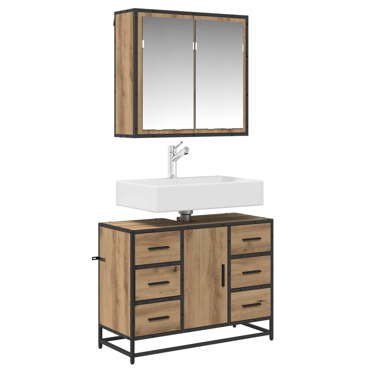 vidaXL Σετ Επίπλων Μπάνιου 2 τμχ. Artisan Oak 80 x 33 x 60 εκ