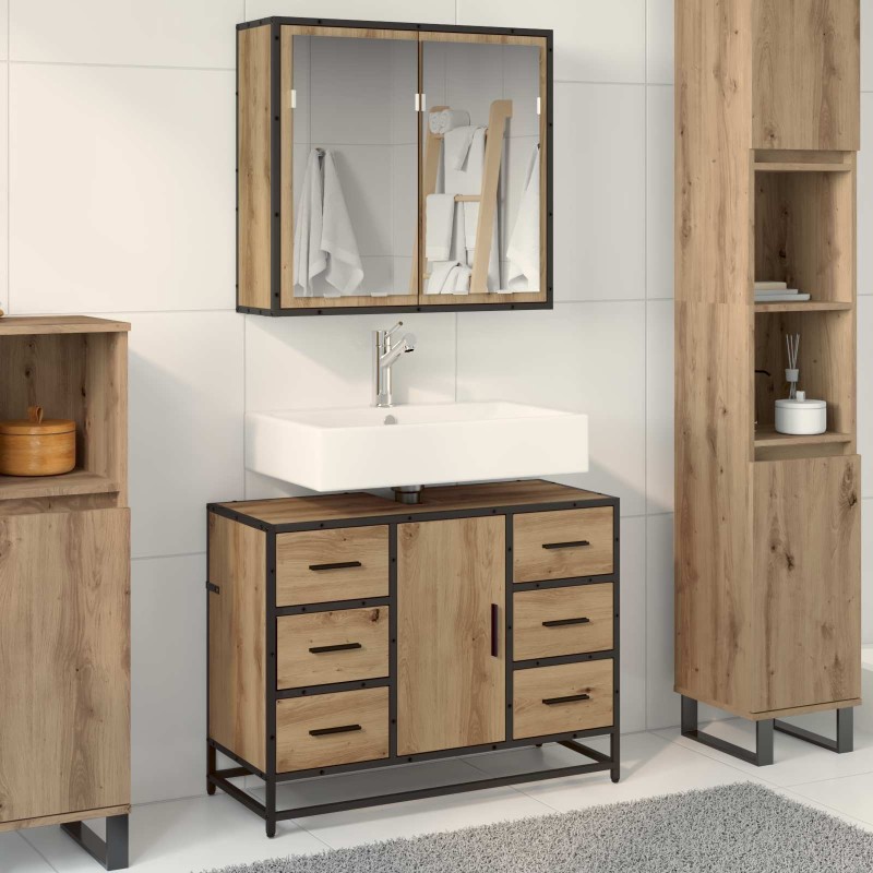 vidaXL Σετ Επίπλων Μπάνιου 2 τμχ. Artisan Oak 80 x 33 x 60 εκ