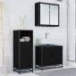 vidaXL Σετ Επίπλων Μπάνιου 3 τμχ. Μαύρη Οξυά 65 x 33 x 60 εκ