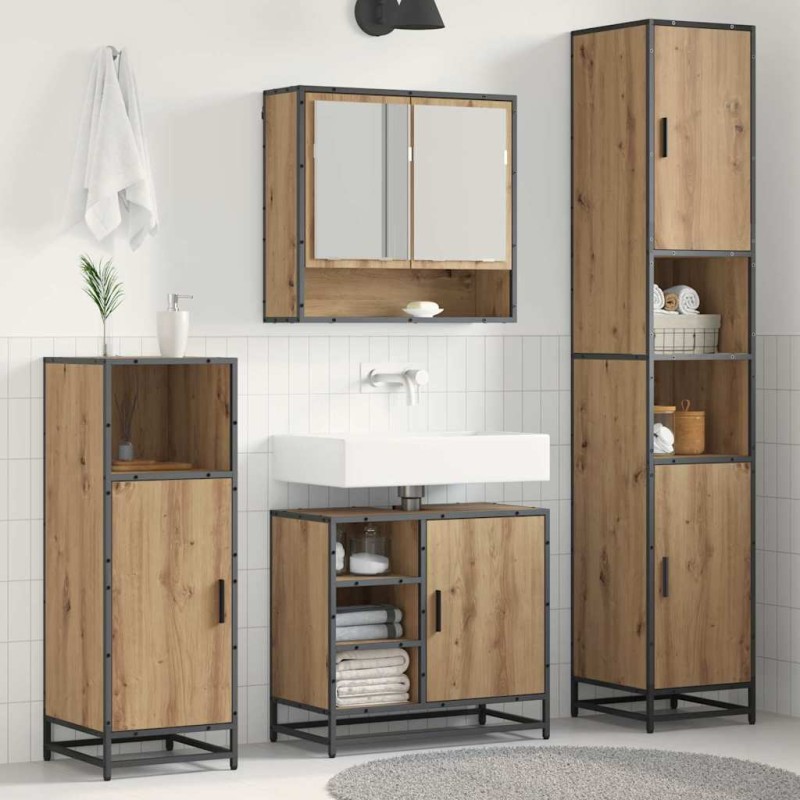 vidaXL Σετ Επίπλων Μπάνιου 3 τεμ. Artisan Oak Επεξεργασμένο Ξύλο