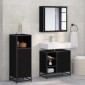 vidaXL Σετ Επίπλων Μπάνιου 3 τμχ. Μαύρη Οξυά 65 x 33 x 60 εκ