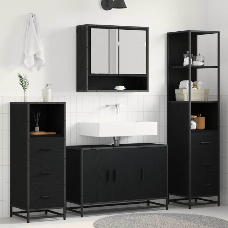 vidaXL Σετ Επίπλων Μπάνιου 3 τμχ. Παλιό Ξύλο 90 x 33 x 60 εκ.