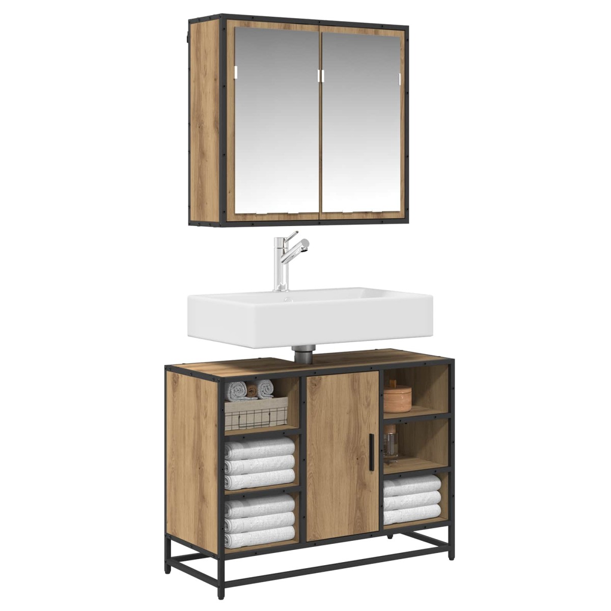 vidaXL Σετ Επίπλων Μπάνιου 2 τμχ. Artisan Oak 80 x 33 x 60 εκ