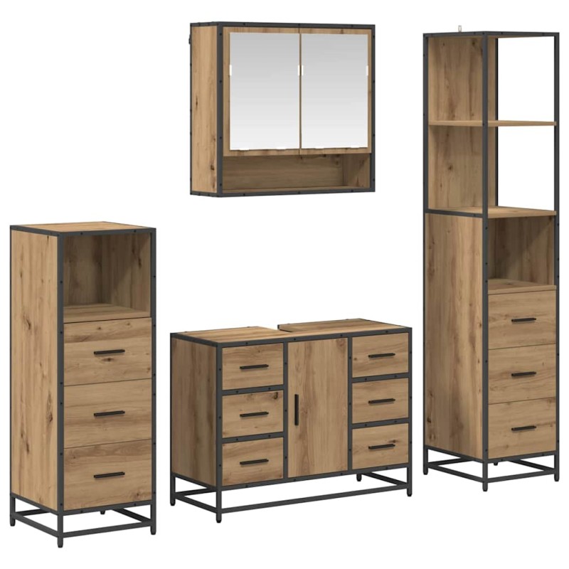 vidaXL Σετ Επίπλων Μπάνιου 4 τμχ. Artisan Oak 80 x 33 x 60 εκ