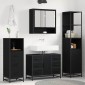vidaXL Σετ Επίπλων Μπάνιου 4 τμχ. Μαύρη Οξυά 80 x 33 x 60 εκ
