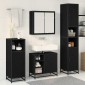 vidaXL Σετ Επίπλων Μπάνιου 4 τμχ. Μαύρη Οξυά 65 x 33 x 60 εκ