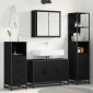 vidaXL Σετ Επίπλων Μπάνιου 4 τμχ. Μαύρη Οξυά 90 x 33 x 60 εκ.