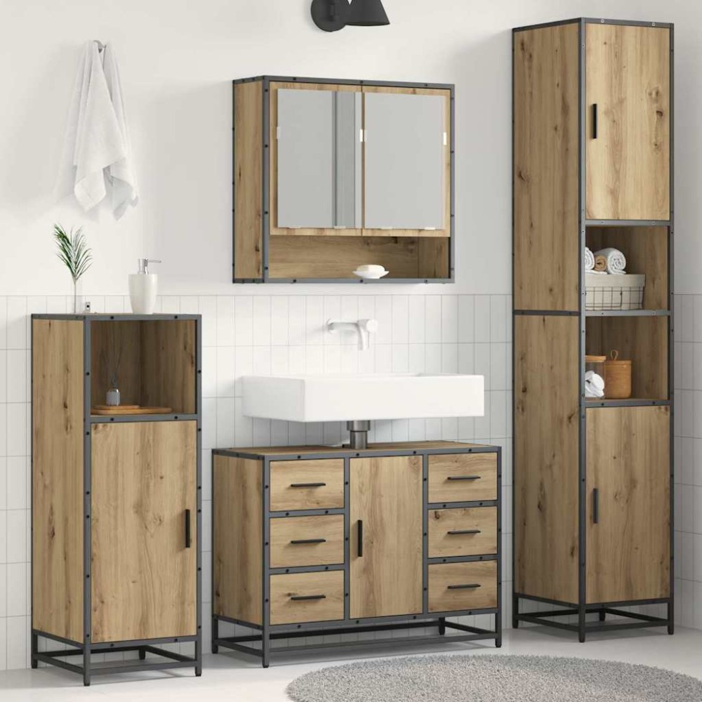 vidaXL Σετ Επίπλων Μπάνιου 3 τμχ. Artisan Oak 90 x 33 x 60 εκ.