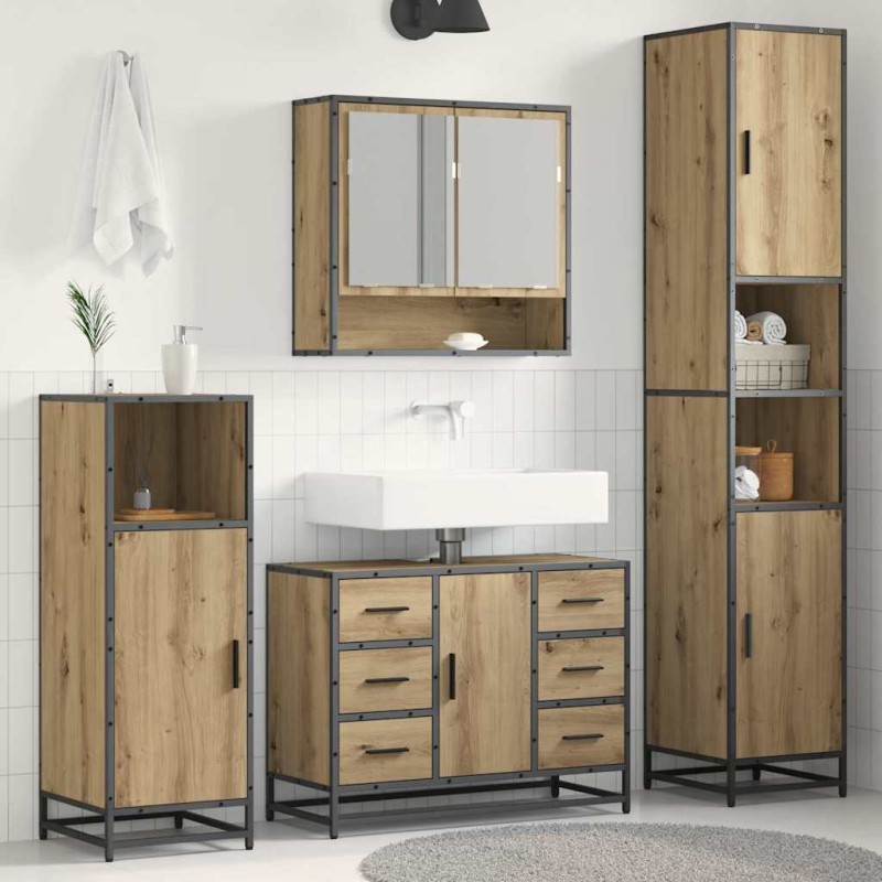 vidaXL Σετ Επίπλων Μπάνιου 3 τμχ. Artisan Oak 90 x 33 x 60 εκ.