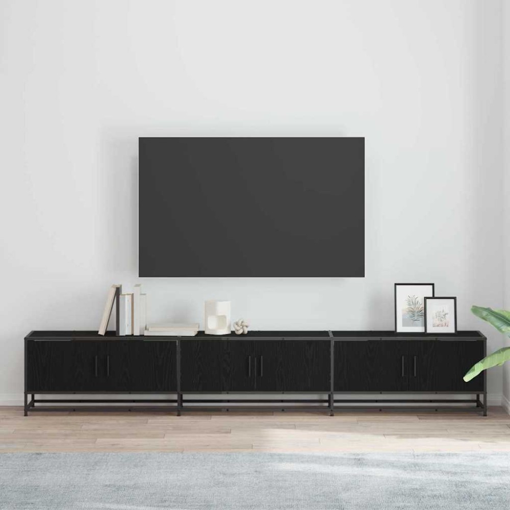 vidaXL Μονάδες TV 240 x 35 x 41 εκ Μαύρη Οξυά Επεξεργασμένο ξύλο