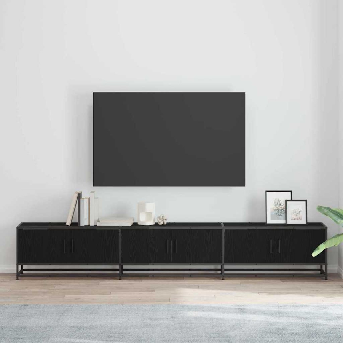 vidaXL Μονάδες TV 240 x 35 x 41 εκ Μαύρη Οξυά Επεξεργασμένο ξύλο