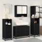vidaXL Σετ Επίπλων Μπάνιου 3 τμχ. Μαύρη Οξυά 35 x 37,5 x 166 εκ.