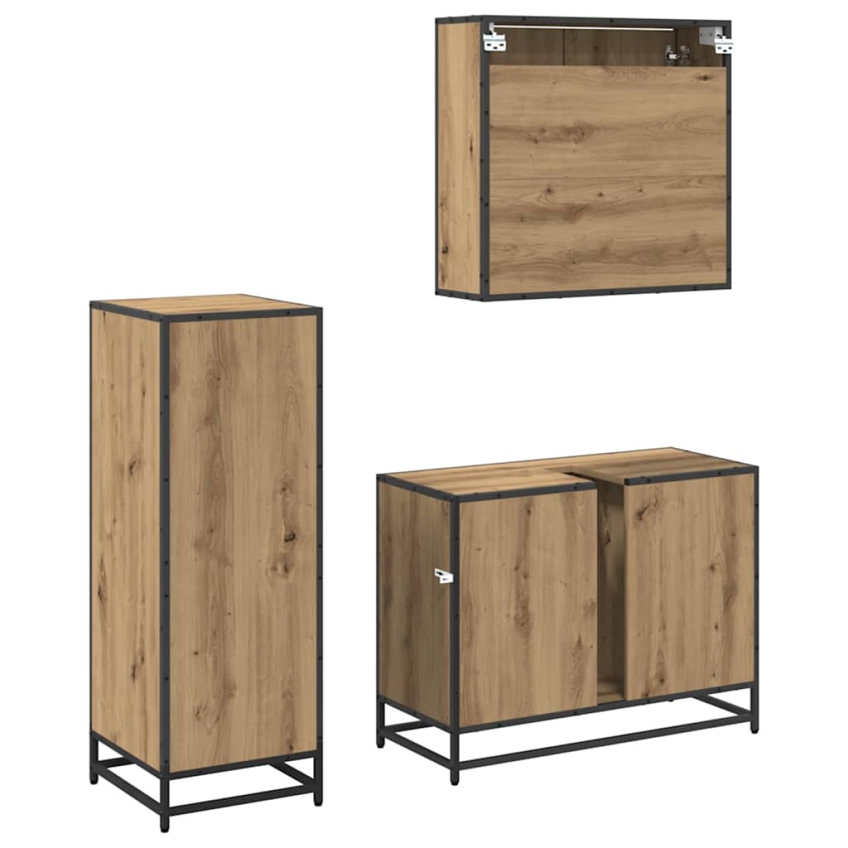 vidaXL Σετ Επίπλων Μπάνιου 3 τμχ. Artisan Oak 80 x 33 x 60 εκ