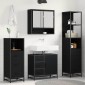 vidaXL Σετ Επίπλων Μπάνιου 4 τμχ. Μαύρη Οξυά 65 x 33 x 60 εκ