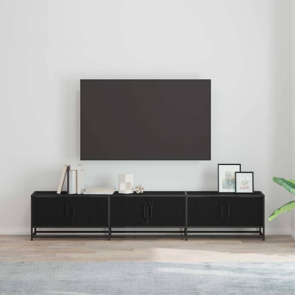 vidaXL Μονάδες TV 210 x 35 x 41 εκ Μαύρη Οξυά Επεξεργασμένο ξύλο