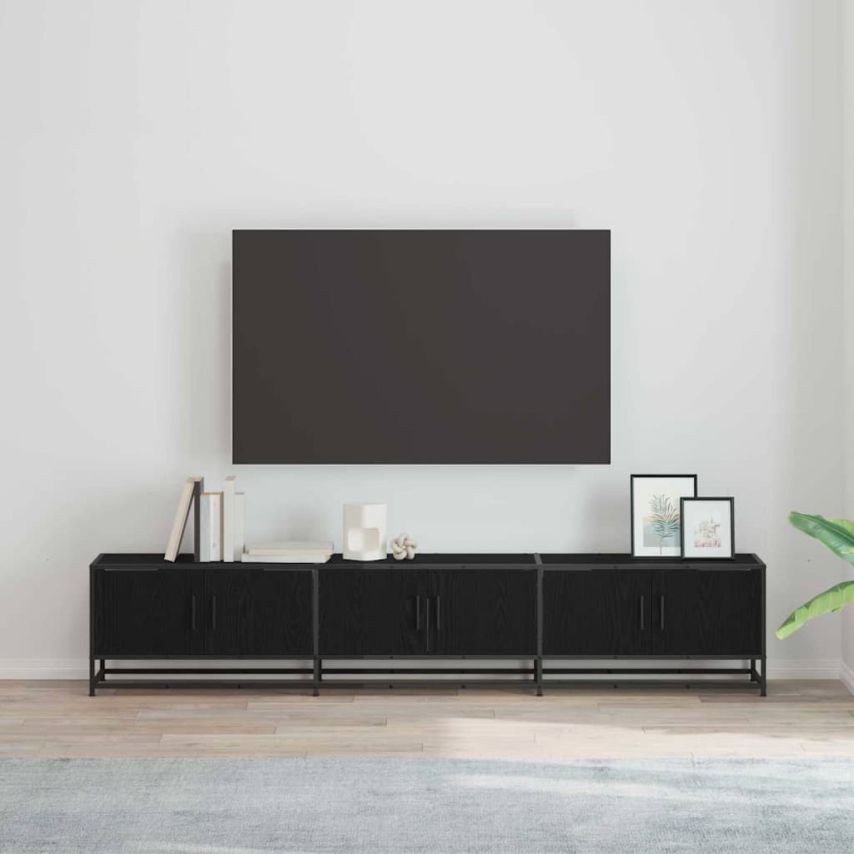 vidaXL Μονάδες TV 210 x 35 x 41 εκ Μαύρη Οξυά Επεξεργασμένο ξύλο