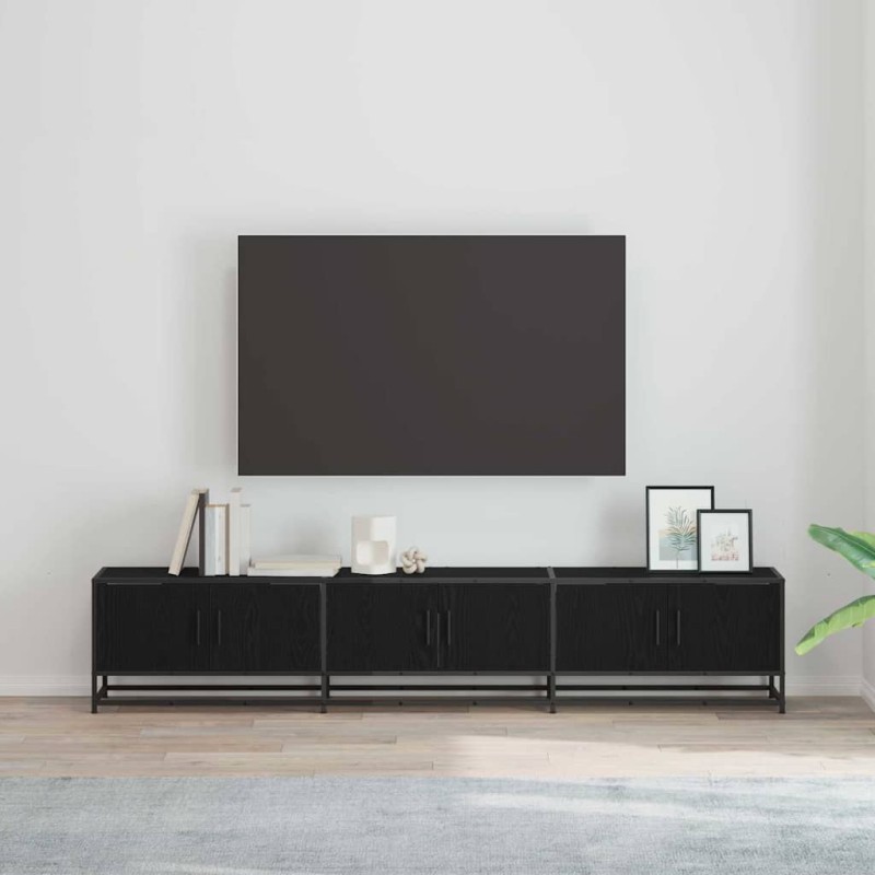 vidaXL Μονάδες TV 210 x 35 x 41 εκ Μαύρη Οξυά Επεξεργασμένο ξύλο