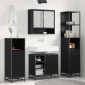 vidaXL Σετ Επίπλων Μπάνιου 3 τμχ. Μαύρη Οξυά 35 x 37,5 x 166 εκ.