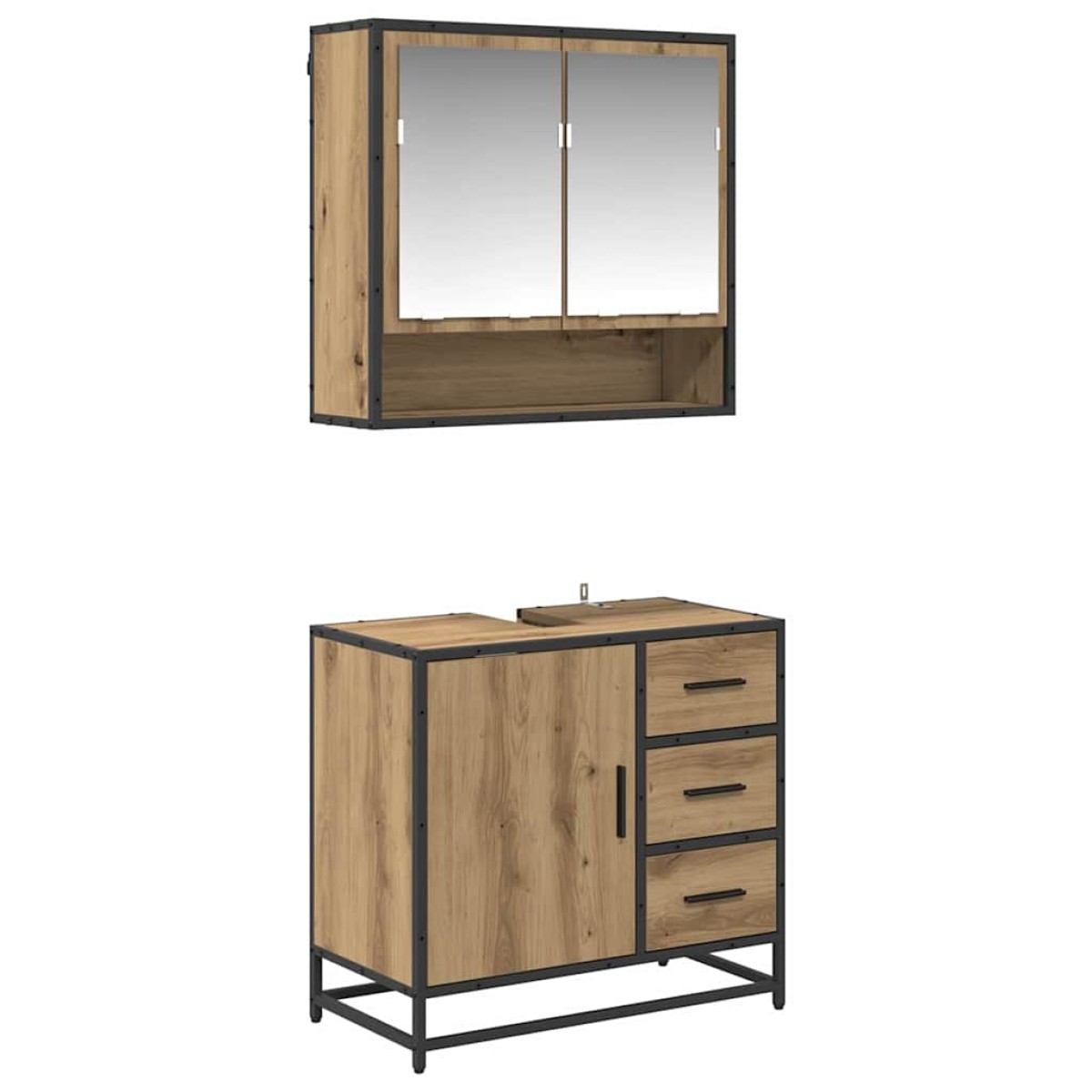 vidaXL Σετ Επίπλων Μπάνιου 2 τμχ. Artisan Oak 65 x 33 x 60 εκ