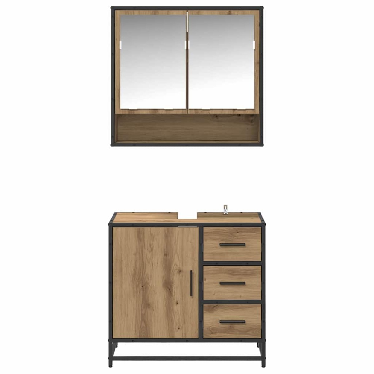 vidaXL Σετ Επίπλων Μπάνιου 2 τμχ. Artisan Oak 65 x 33 x 60 εκ