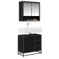 vidaXL Σετ Επίπλων Μπάνιου 2 τμχ. Μαύρη Οξυά 65 x 33 x 60 εκ