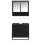 vidaXL Σετ Επίπλων Μπάνιου 2 τμχ. Μαύρη Οξυά 65 x 33 x 60 εκ