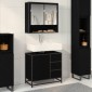 vidaXL Σετ Επίπλων Μπάνιου 2 τμχ. Μαύρη Οξυά 65 x 33 x 60 εκ