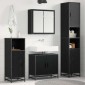 vidaXL Σετ Επίπλων Μπάνιου 4 τμχ. Μαύρη Οξυά 65 x 33 x 60 εκ
