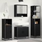 vidaXL Σετ Επίπλων Μπάνιου 3 τμχ. Μαύρη Οξυά 35 x 37,5 x 166 εκ.