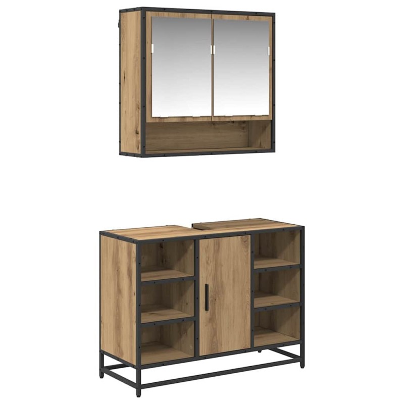 vidaXL Σετ Επίπλων Μπάνιου 2 τμχ. Artisan Oak 80 x 33 x 60 εκ