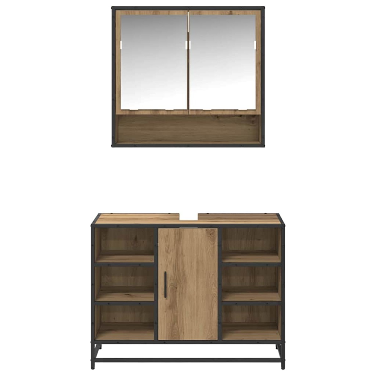 vidaXL Σετ Επίπλων Μπάνιου 2 τμχ. Artisan Oak 80 x 33 x 60 εκ