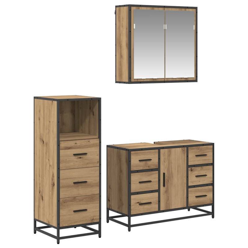 vidaXL Σετ Επίπλων Μπάνιου 3 τμχ. Artisan Oak 80 x 33 x 60 εκ