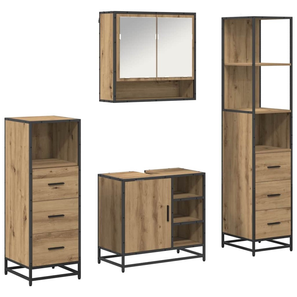 vidaXL Σετ Επίπλων Μπάνιου 4 τμχ. Artisan Oak 65 x 33 x 60 εκ