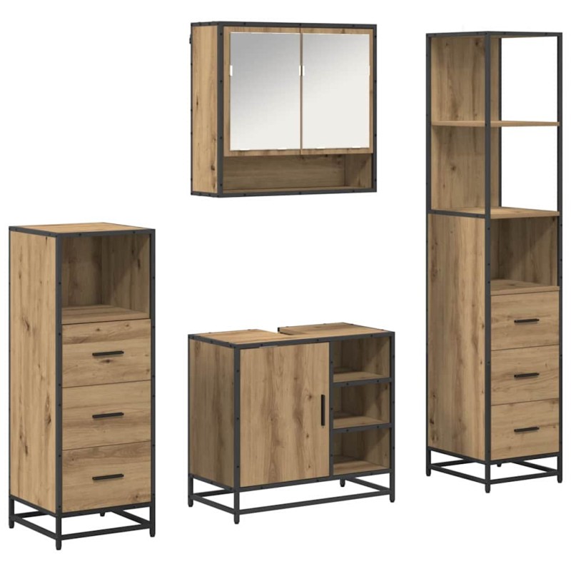 vidaXL Σετ Επίπλων Μπάνιου 4 τμχ. Artisan Oak 65 x 33 x 60 εκ